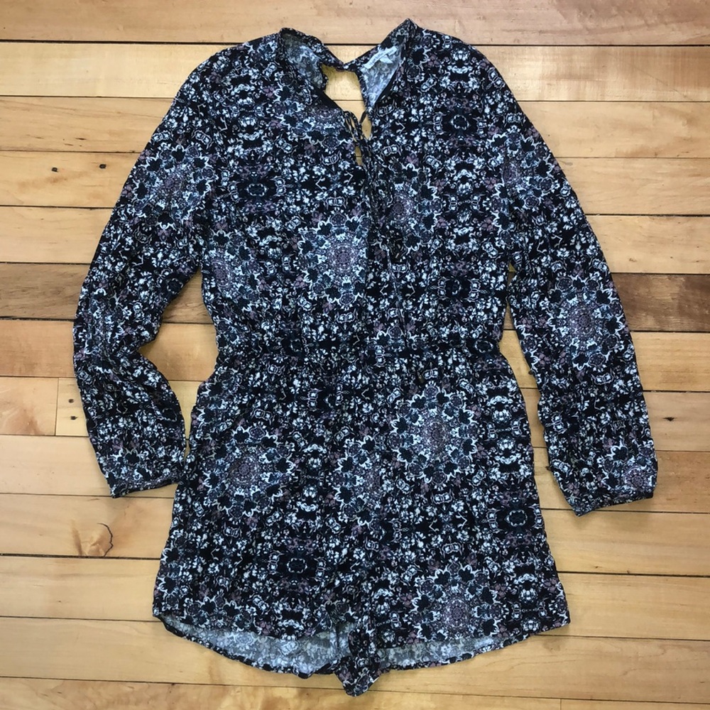 Floral, long sleeve, romper by Charlotte Russ